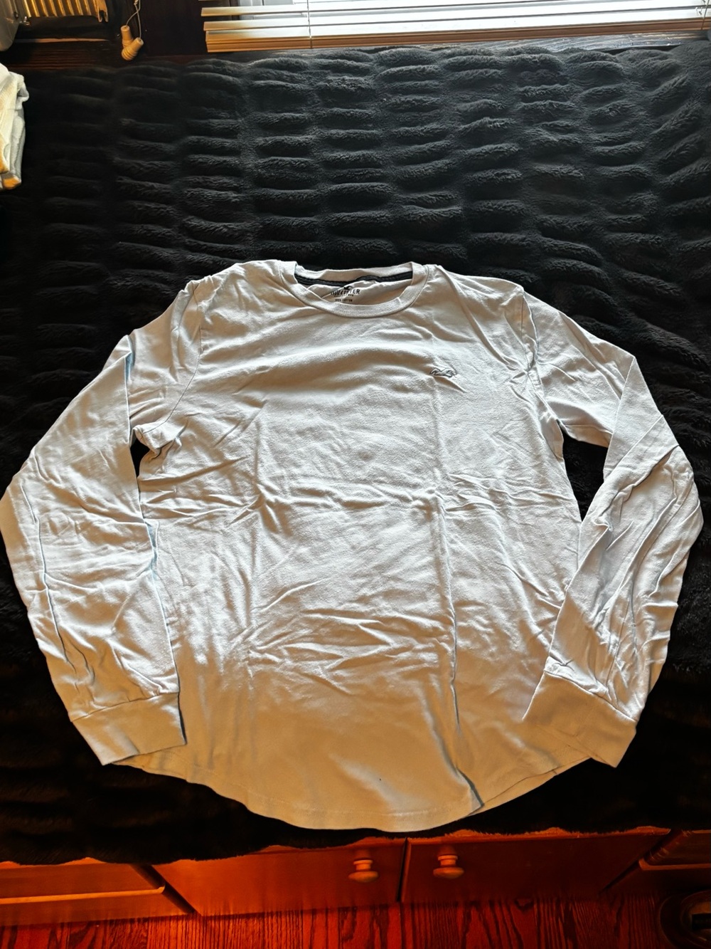 Hollister Long-Sleeve Crewneck Shirt - Light Blue